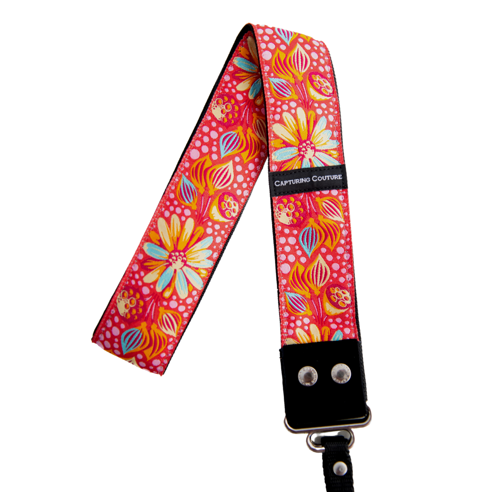Berry Flower camera strap