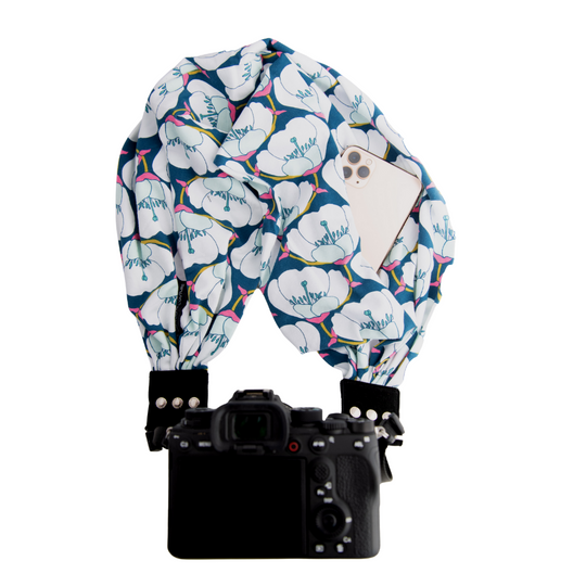 Amelia pocket scarf camera strap