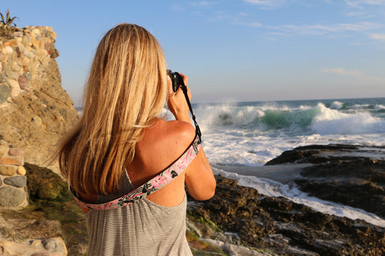 Hibiscus camera strap
