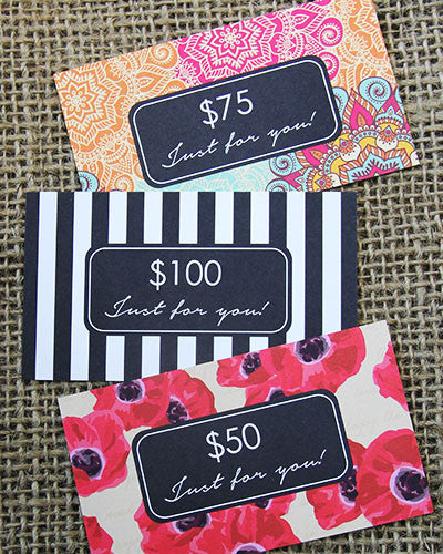 Gift Cards - $25.00 up to $200.00