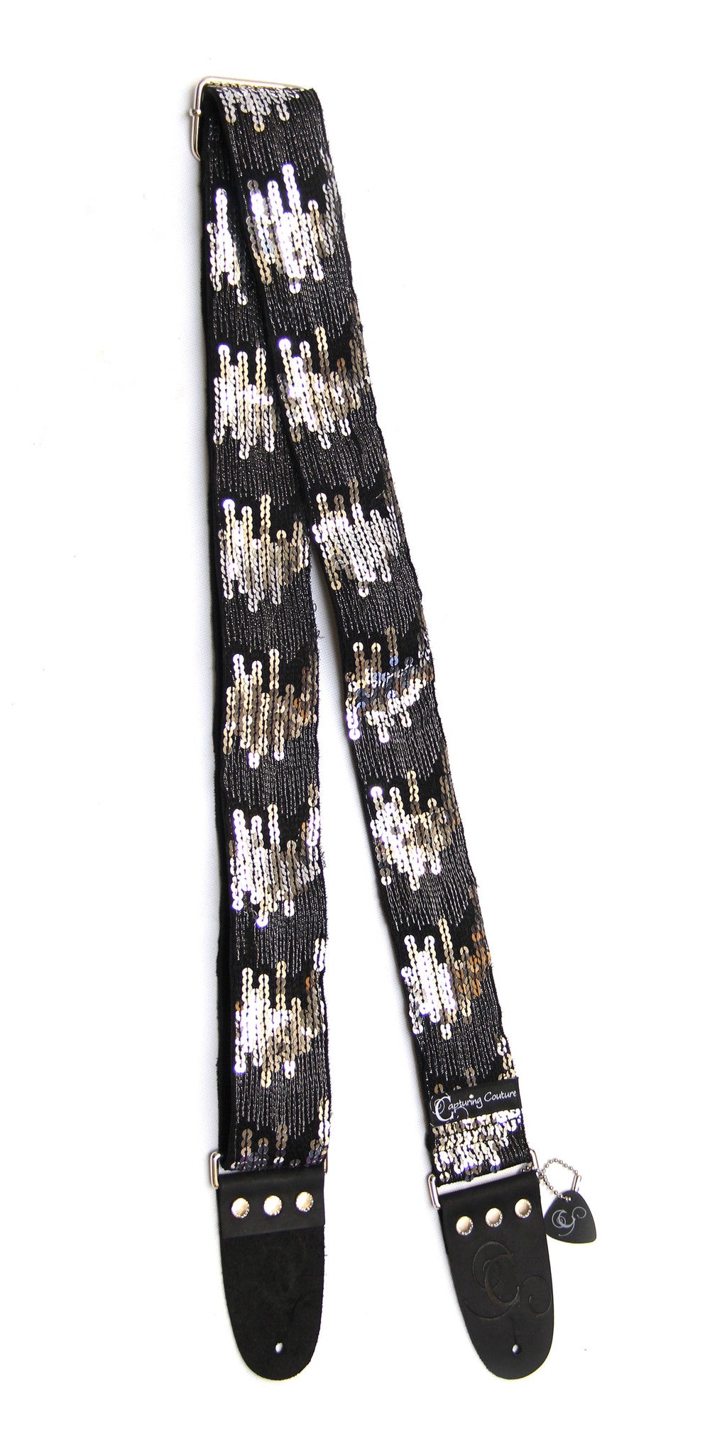 Sequin Ombre Black 2" Guitar Strap