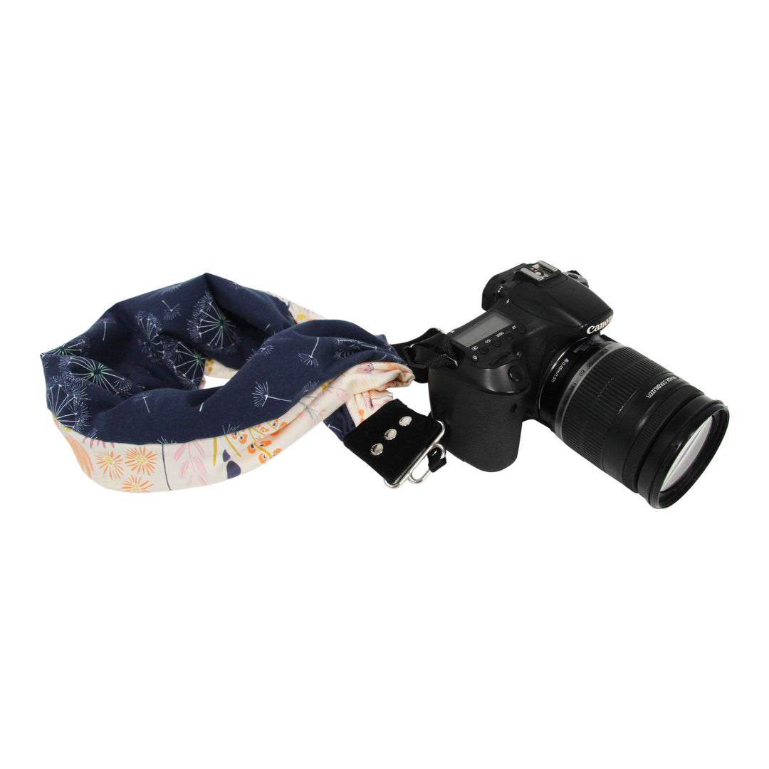 Callie Chase pocket scarf camera strap, side view