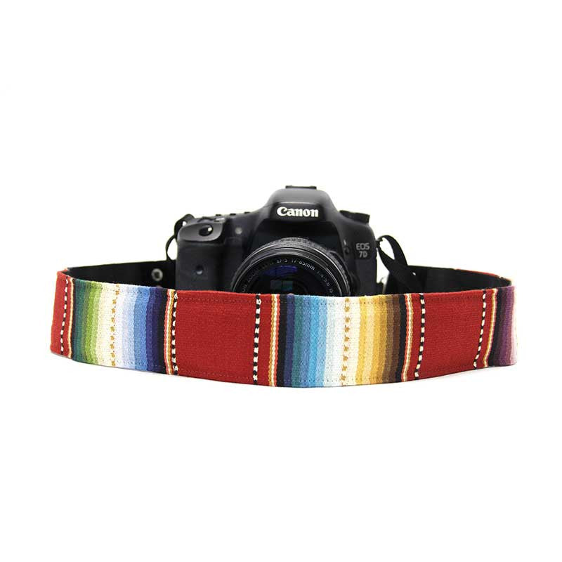 Navajo camera strap in Navajo Red