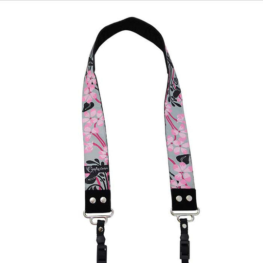 Hibiscus camera strap, full length