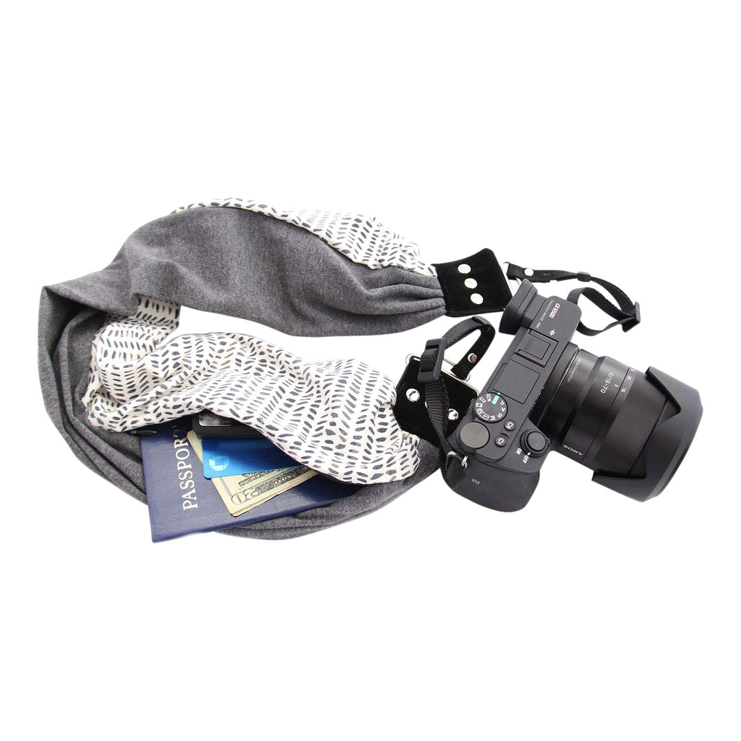 Kyla Sasha pocket scarf camera strap, pocket detail