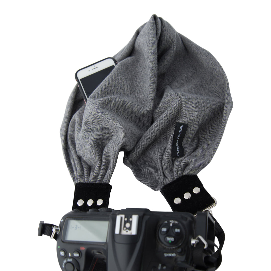Shetland Flannel pocket scarf camera strap