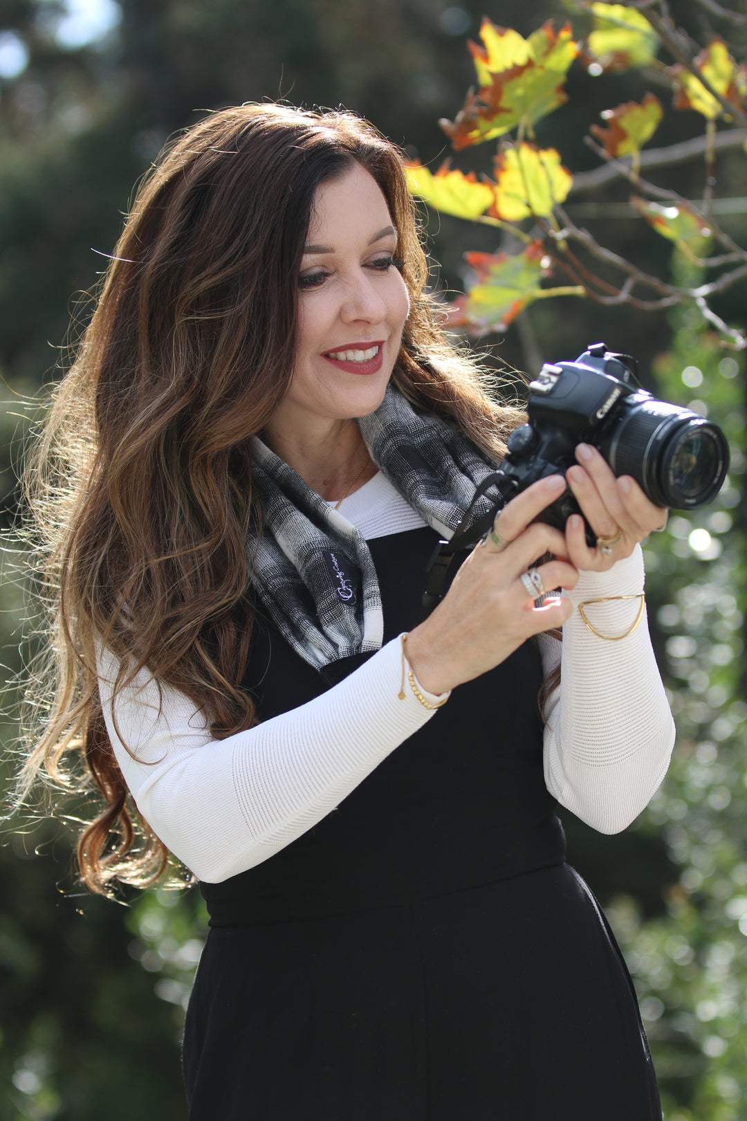 Tahoe Flannel pocket scarf camera strap