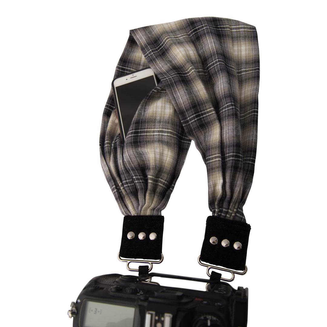 Tahoe Flannel pocket scarf camera strap