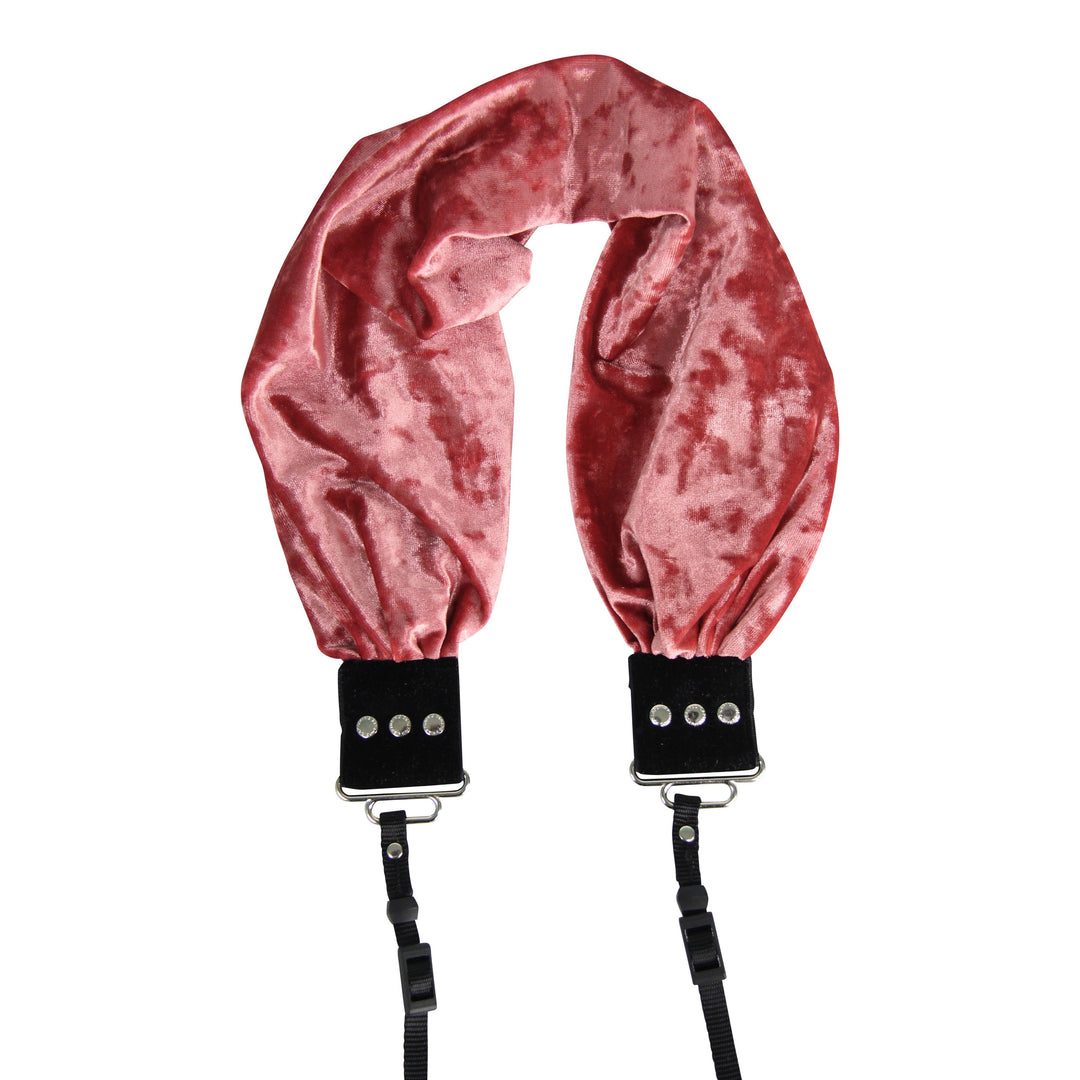 Velvet pocket scarf camera strap in Rose