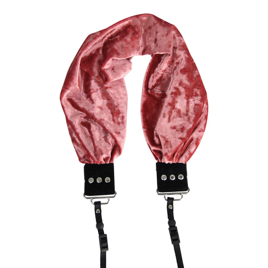 Velvet pocket scarf camera strap in Rose