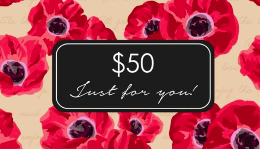 Gift Cards - $25.00 up to $200.00