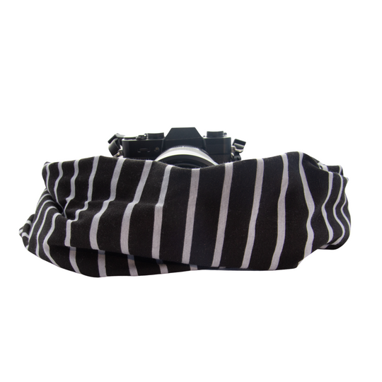 Stripe Narrow pocket scarf camera strap