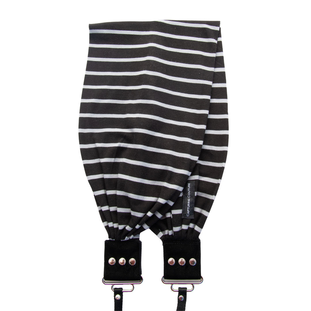 Stripe Narrow pocket scarf camera strap