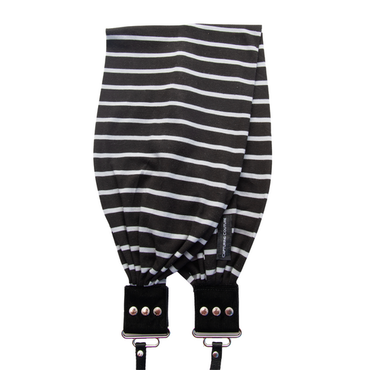 Stripe Narrow pocket scarf camera strap